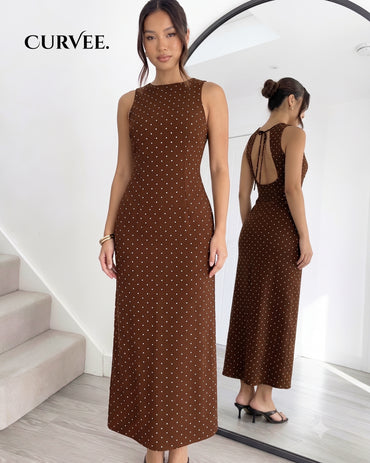 Short-Sleeved Polka Dot Vacation Seaside Dress