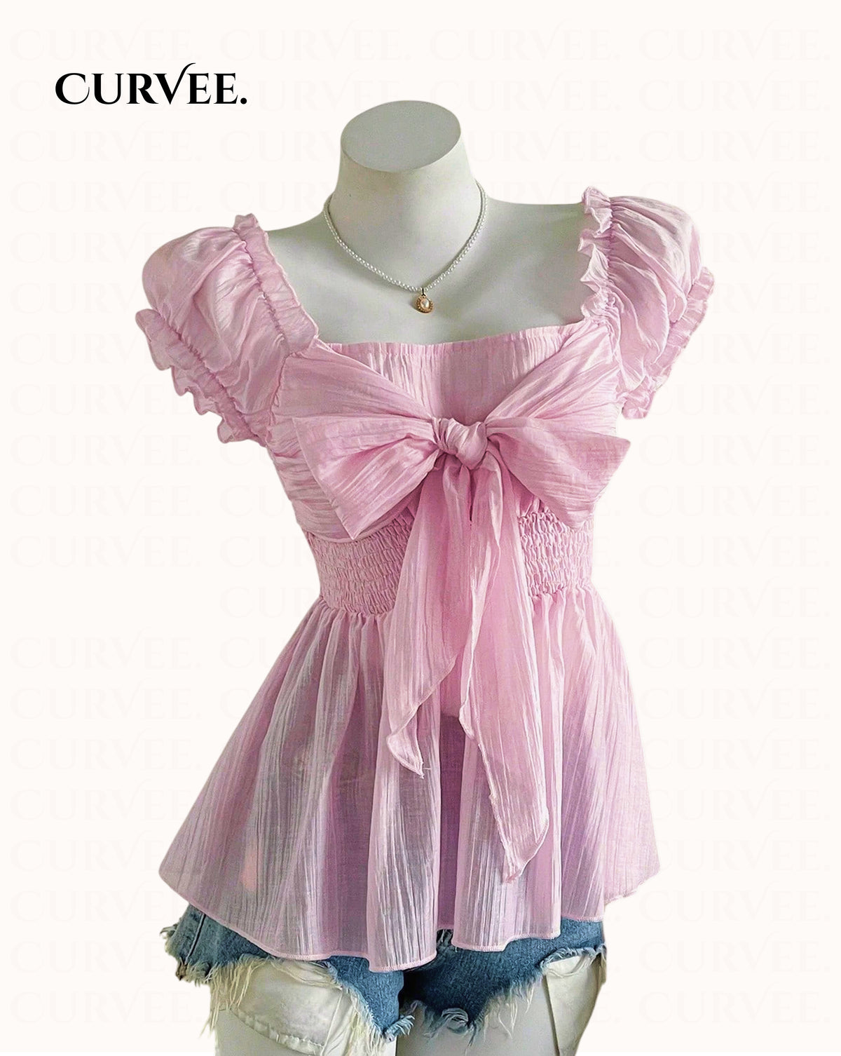 Ruffle Camisole French Square Waist T-Shirt