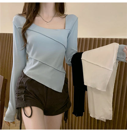 Square Neck T-Shirt Long Sleeve
