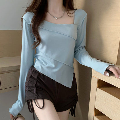 Square Neck T-Shirt Long Sleeve