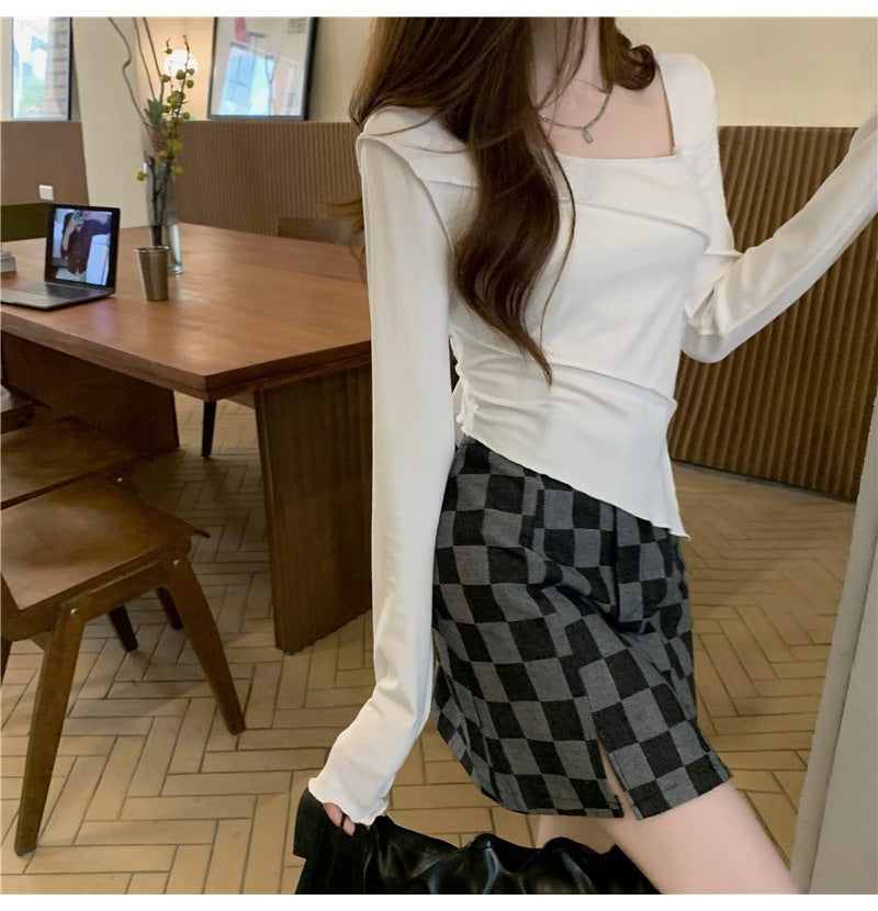 Square Neck T-Shirt Long Sleeve