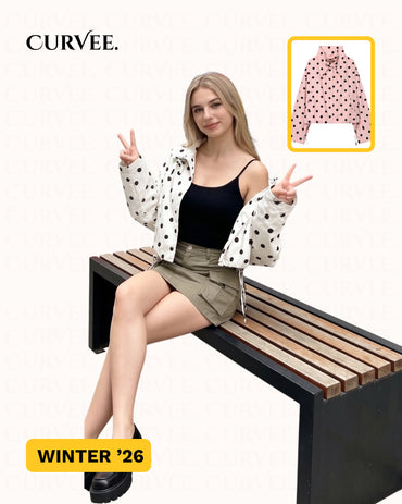 Polka Dot Tie-Up Jacket Women's Coat