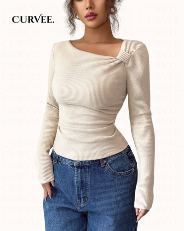 Pleated Irregular Design Top