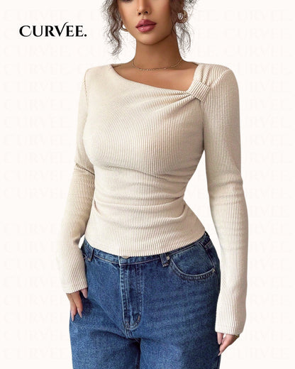 Pleated Irregular Design Top