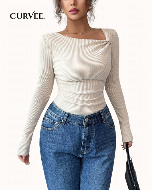 Pleated Irregular Design Top