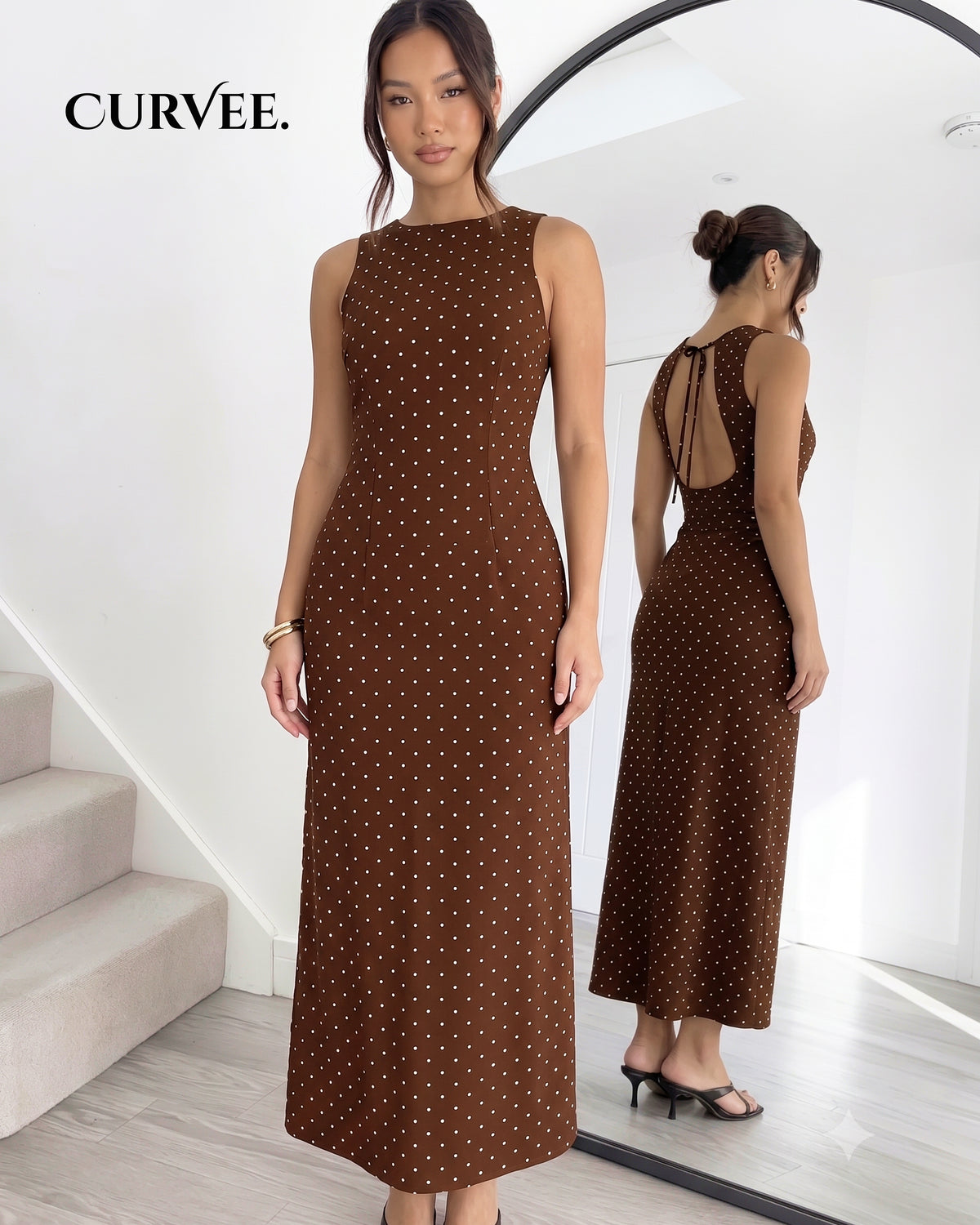 Short-Sleeved  Polka Dot Vacation Seaside Dress