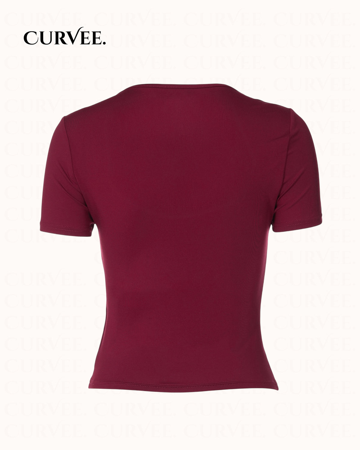 Wine red short sleeve T-shirt Top