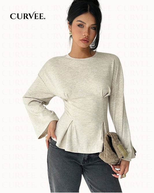 Corset-Style bell-sleeve Top