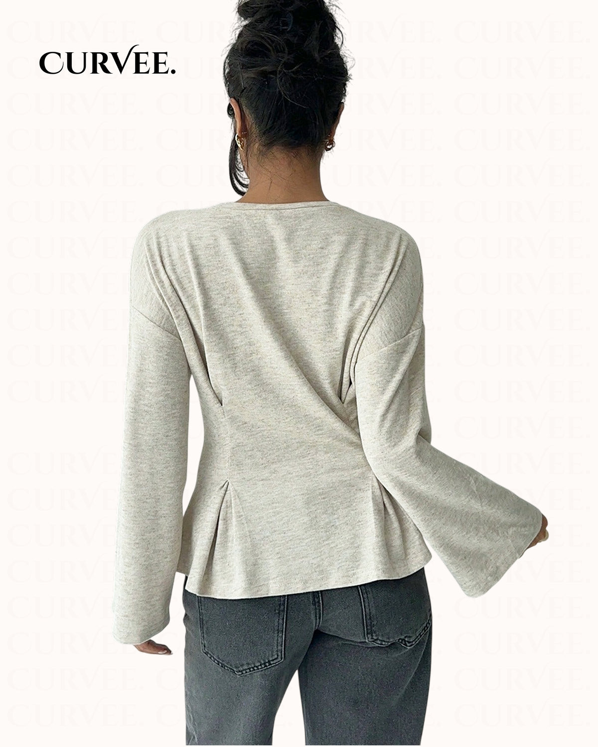 Corset-Style bell-sleeve Top