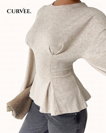 Corset-Style bell-sleeve Top