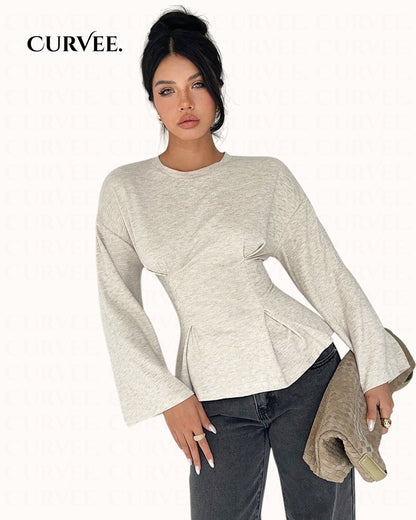 Corset-Style bell-sleeve Top